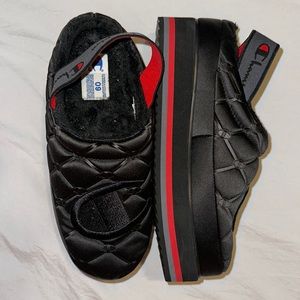 Champion. Size 9. Red and black.